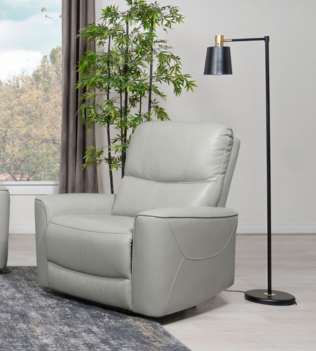 Power Recliner  - Greenfield Upholstered Power Recliner Chair Ivory