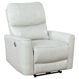 Power Recliner  - Greenfield Upholstered Power Recliner Chair Ivory