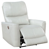 Power Recliner  - Greenfield Upholstered Power Recliner Chair Ivory