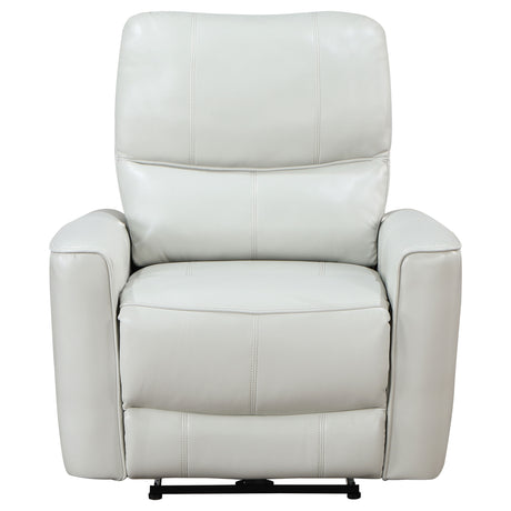 Power Recliner  - Greenfield Upholstered Power Recliner Chair Ivory