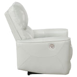 Power Recliner  - Greenfield Upholstered Power Recliner Chair Ivory