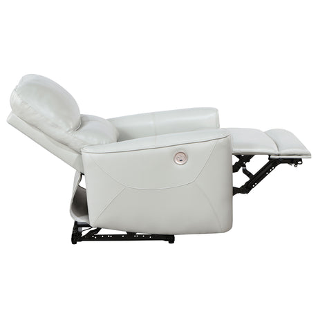 Power Recliner  - Greenfield Upholstered Power Recliner Chair Ivory