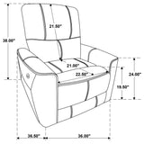 Power Recliner  - Greenfield Upholstered Power Recliner Chair Ivory