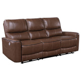 Power Sofa 2 Pc Set - Greenfield 2-piece Upholstered Power Reclining Sofa Set Saddle Brown