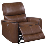 Power Sofa 3 Pc Set - Greenfield 3-piece Upholstered Power Reclining Sofa Set Saddle Brown