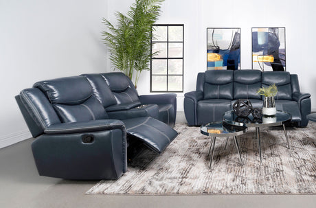 Motion Sofa 2 Pc Set - Sloane 2-piece Upholstered Motion Reclining Sofa Set Blue