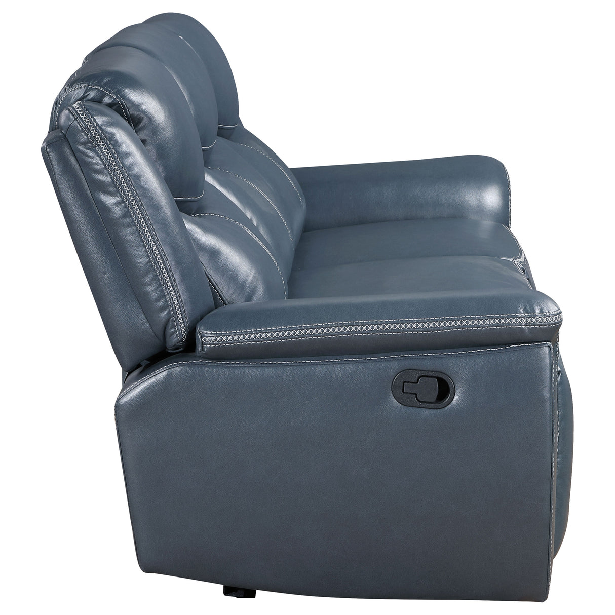 Motion Sofa - Sloane Upholstered Motion Reclining Sofa with Drop Down Table Blue