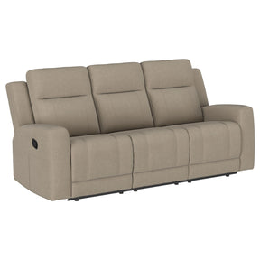 Brentwood Upholstered Motion Reclining Sofa Taupe - sold by Home Elegance USA