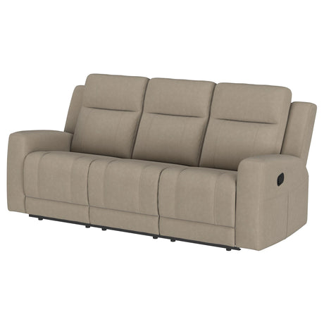 Brentwood Upholstered Motion Reclining Sofa Taupe - sold by Home Elegance USA