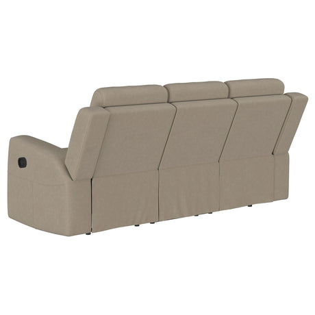 Brentwood Upholstered Motion Reclining Sofa Taupe - sold by Home Elegance USA