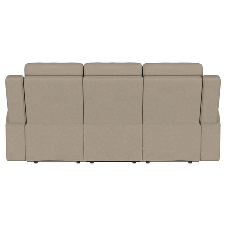 Brentwood Upholstered Motion Reclining Sofa Taupe - sold by Home Elegance USA