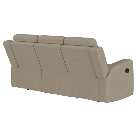 Brentwood Upholstered Motion Reclining Sofa Taupe - sold by Home Elegance USA
