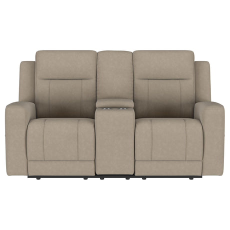 Brentwood Upholstered Motion Reclining Loveseat Taupe - sold by Home Elegance USA