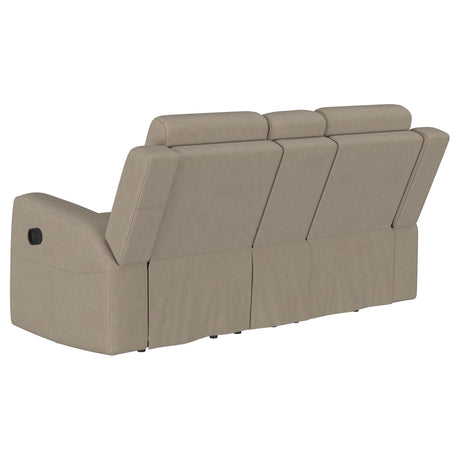Brentwood Upholstered Motion Reclining Loveseat Taupe - sold by Home Elegance USA