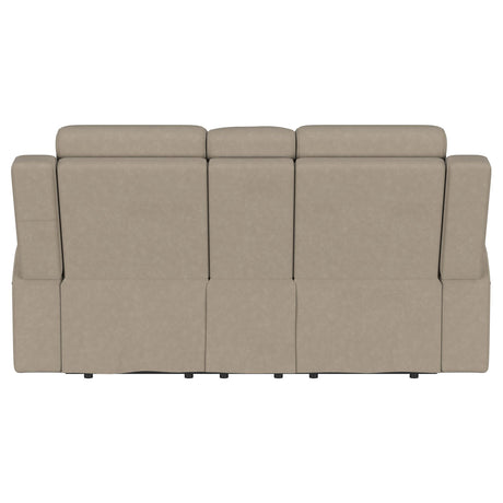 Brentwood Upholstered Motion Reclining Loveseat Taupe - sold by Home Elegance USA