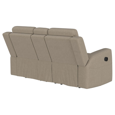 Brentwood Upholstered Motion Reclining Loveseat Taupe - sold by Home Elegance USA