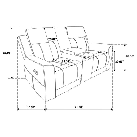 Brentwood Upholstered Motion Reclining Loveseat Taupe - sold by Home Elegance USA