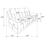 Brentwood Upholstered Motion Reclining Sofa Dark Charcoal - Home Elegance USA