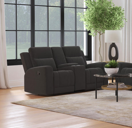Brentwood Upholstered Reclining Loveseat Dark Charcoal - sold by Home Elegance USA