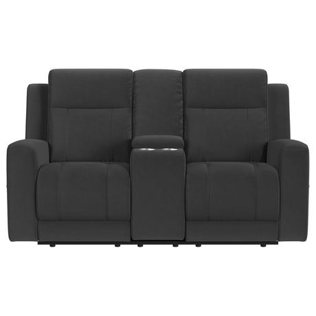 Brentwood Upholstered Reclining Loveseat Dark Charcoal - sold by Home Elegance USA