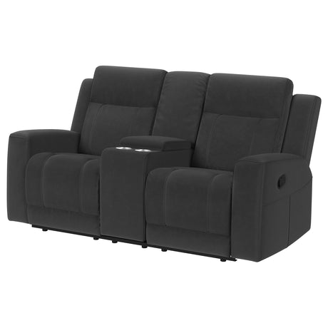 Brentwood Upholstered Reclining Loveseat Dark Charcoal - sold by Home Elegance USA