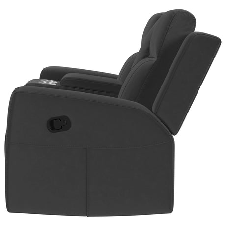 Brentwood Upholstered Reclining Loveseat Dark Charcoal - sold by Home Elegance USA