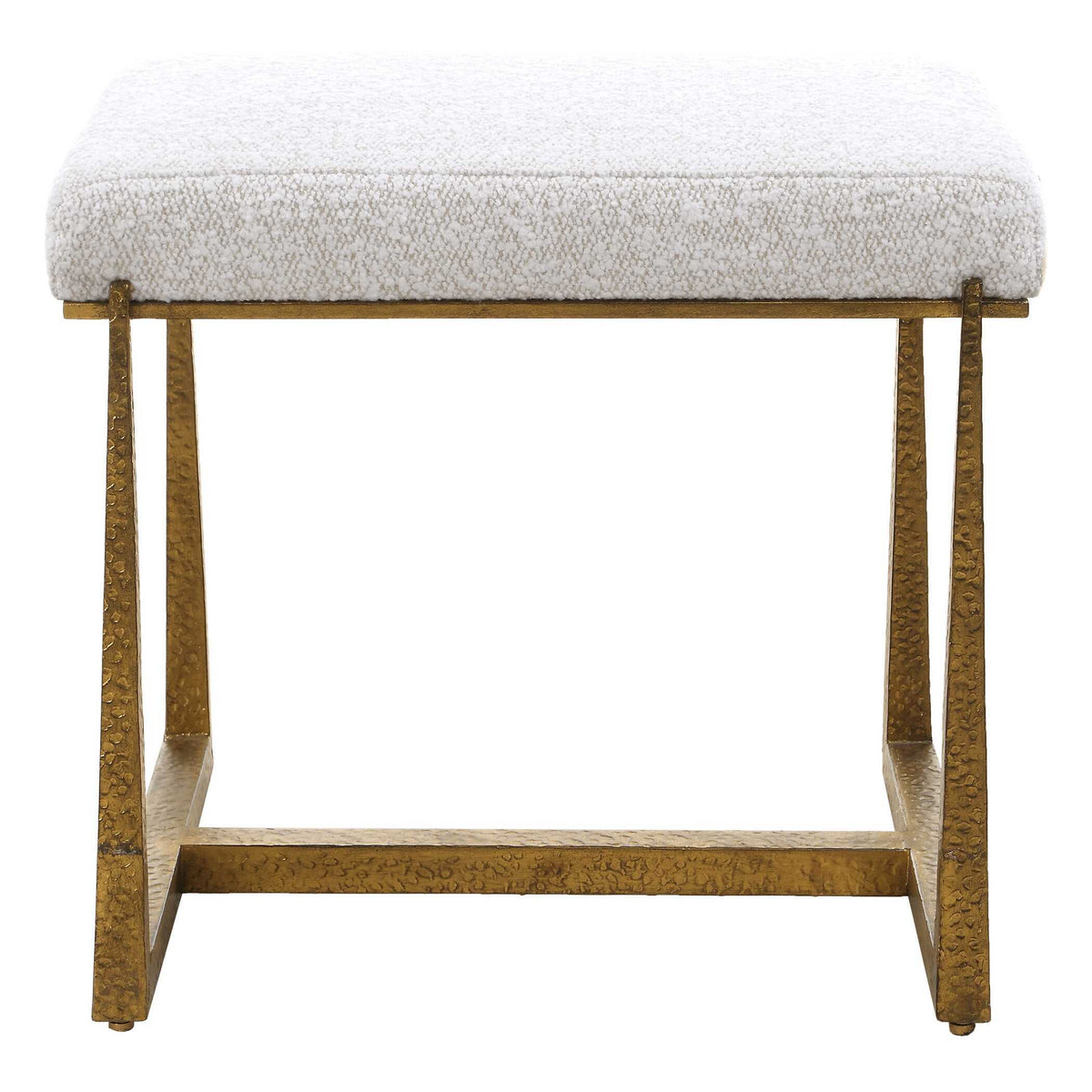 Midas Small Bench - Gold / White by Uttermost - View 1