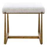 Midas Small Bench - Gold / White by Uttermost - View 1
