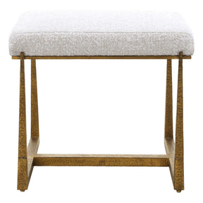 Midas Small Bench - Gold / White by Uttermost - View 1