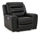 Ashley Black Warlin PWR Recliner/ADJ Headrest - Faux Leather - 6110513 - Home Elegance USA - 2