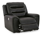 Ashley Black Warlin PWR Recliner/ADJ Headrest - Faux Leather - 6110513 - Home Elegance USA - 3