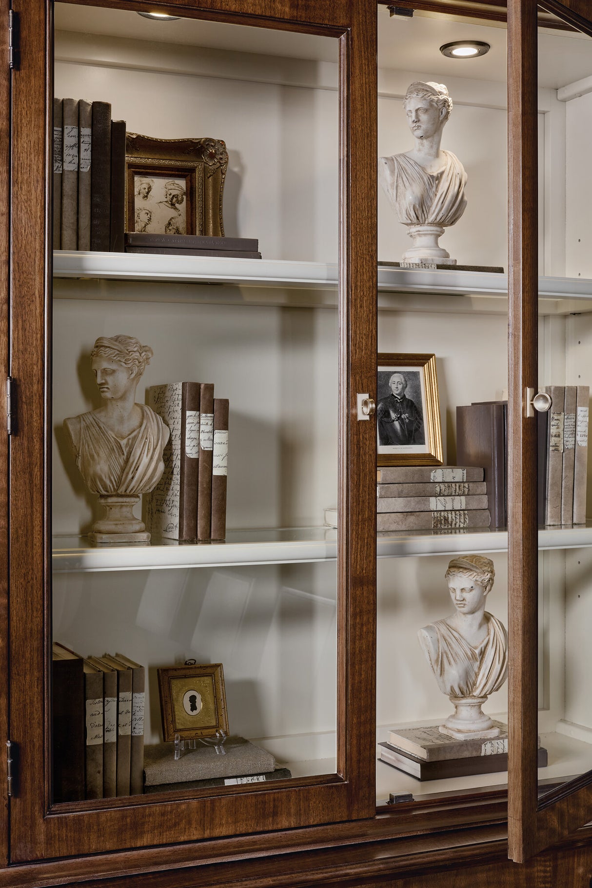 Archives Display Cabinet by Hooker Furniture in Cathedral Walnut Veneers
