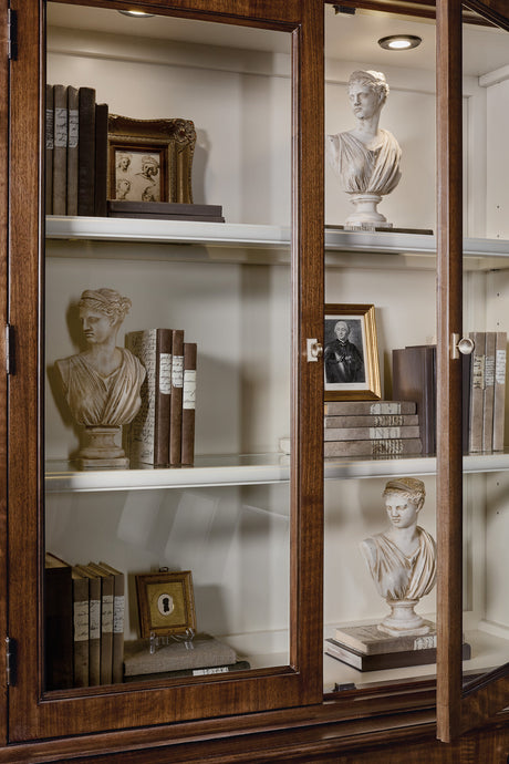 Archives Display Cabinet by Hooker Furniture in Cathedral Walnut Veneers