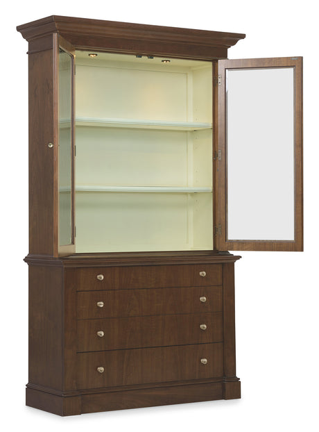 Archives Display Cabinet by Hooker Furniture in Cathedral Walnut Veneers