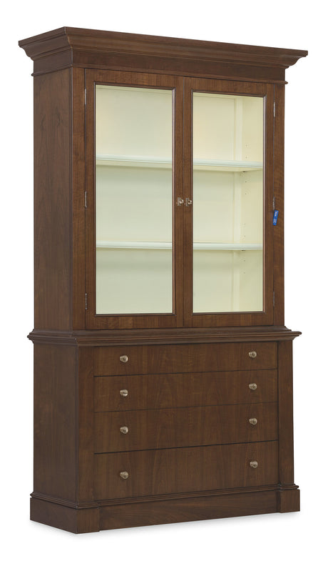Archives Display Cabinet by Hooker Furniture in Cathedral Walnut Veneers