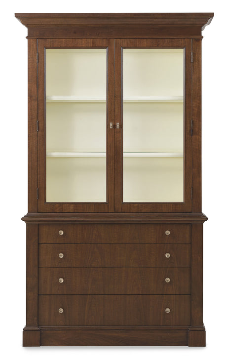 Archives Display Cabinet by Hooker Furniture in Cathedral Walnut Veneers
