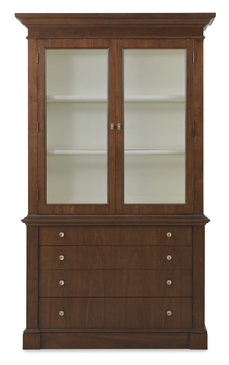 Archives Display Cabinet by Hooker Furniture in Cathedral Walnut Veneers