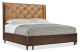 Archives Upholstered Bed by Hooker Furniture in Oak Veneers & Tufted Leather (Queen, King, California King)