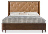 Archives Upholstered Bed by Hooker Furniture in Oak Veneers & Tufted Leather (Queen, King, California King)