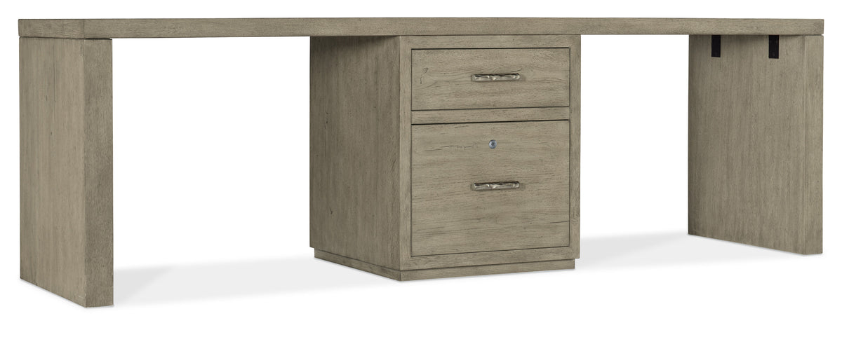 Linville Falls 96" Desk With One Centered File - Gray by Hooker Furniture - View 1