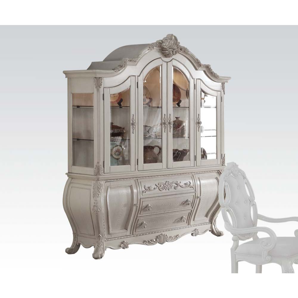 Acme - Ragenardus Buffet & Hutch 61284 Antique White Finish