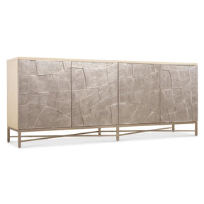 Westwood Credenza Polished Limestone Finish & Silver Leaf Details | Hooker Furniture - sold by Home Elegance USA