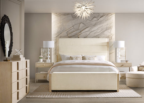 Westwood California King Upholstered Storage Bed - Beige | Hooker Furniture