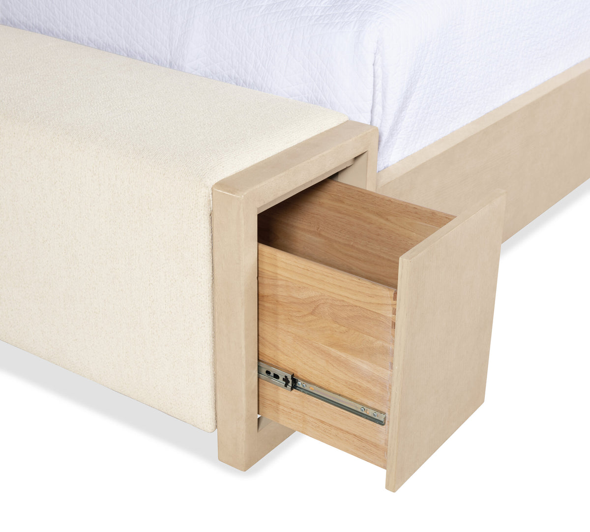 Westwood California King Upholstered Storage Bed - Beige | Hooker Furniture