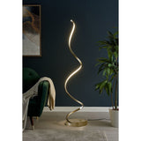 Modern Spiral LED 61" Floor Lamp // Gold  | Finesse