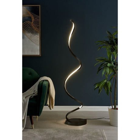 Modern Spiral LED 61" Floor Lamp // Black  | Finesse - Home Elegance USA