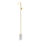 Anechdoche 2 Lights Floor Lamp // Gold and White  | Finesse