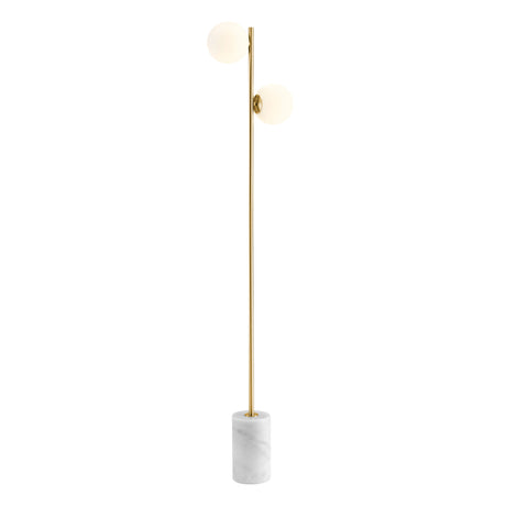 Anechdoche 2 Lights Floor Lamp // Gold and White  | Finesse - sold by Home Elegance USA