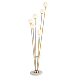 Anechdoche 6 Lights Floor Lamp // Gold and White  | Finesse - Home Elegance USA