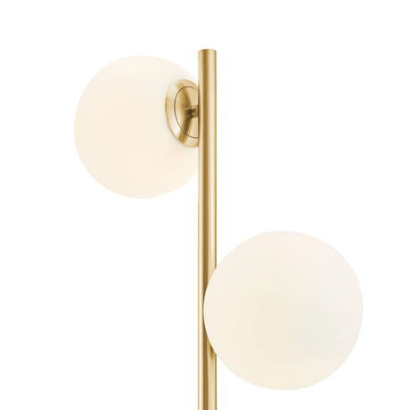 Anechdoche 2 Lights Floor Lamp // Gold and White  | Finesse - sold by Home Elegance USA
